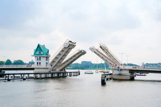 Bridge in Kappeln, Germany, Schleswig Holstein. River Schlei.
