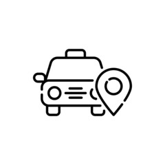 Taxi vector outline icon style illustration. Eps 10 file