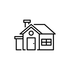 Home vector outline icon style illustration. Eps 10 file