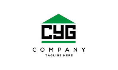 letter CYG house for real estate logo design vector