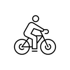 Fototapeta premium Bicycle vector outline icon style illustration. Eps 10 file