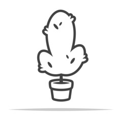 Big potted plant icon vector isolated