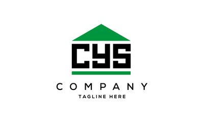 letter CYS house for real estate logo design vector