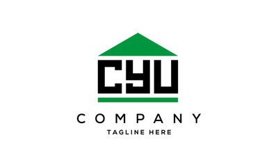 letter CYU house for real estate logo design vector