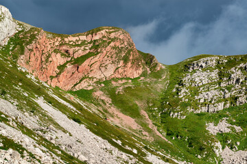 Beautiful Red rock in Julian Alps