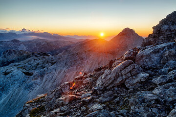 Fototapeta premium Amazing sunrise in a wild mountains