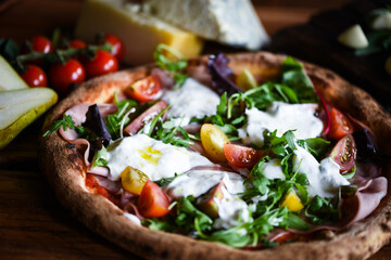 delicious Italian pizza with fresh ingredients