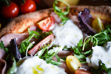 delicious Italian pizza with fresh ingredients