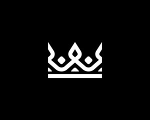 Graceful crown logo icon vector design. Premium boutique, hotel, spa logotype. Royal, king linear symbol emblem.