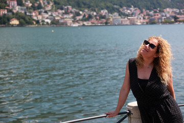 woman portrait in como lake italy