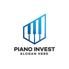 Piano Investment Gradient Logo Design