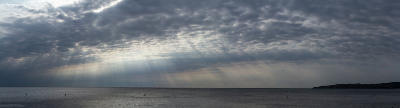 Crimea mountains and Black sea landscape, good sunny morning