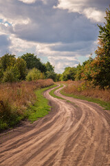 Fototapeta na wymiar Landscape. Photo of a rural country road.