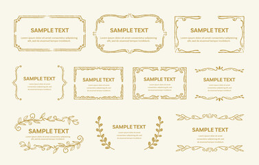 手書きのビンテージフレームセット