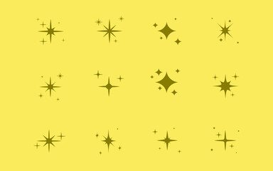 Hand drawn sparkling stars collection