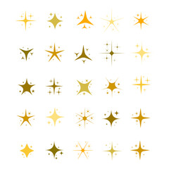 Sparkling stars. shiny sparks, glitter light star and sparkle elements