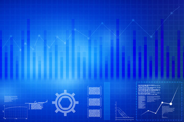 2d illustration futuristic business background pattern graph concept
