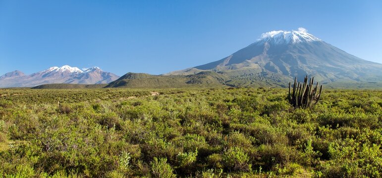El Misti and chachani volcano near Arequipa Peru