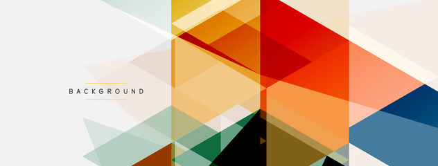 Color triangles composition, geometric abstract background. Techno or business concept, pattern for wallpaper, banner, background, landing page
