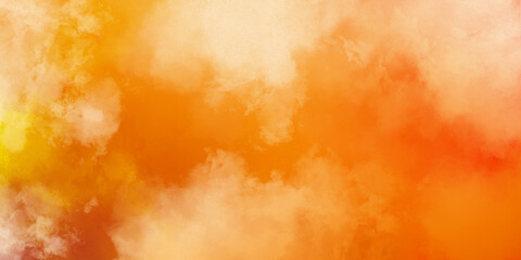 Yellow orange background with texture and distressed vintage grunge and watercolor paint stains in elegant Christmas backdrop illustration