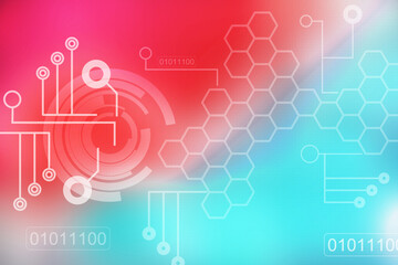 2d illustration futuristic technology background shield concept
