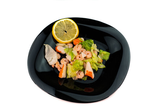 shrimp and surimi salad plate