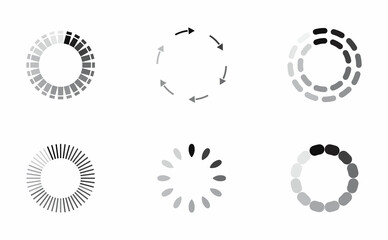 Updated progress circle bar set icon vector. Loader symbol button. Load progress bar for app, websites, UI.