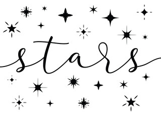 Collection of illustrated star icons