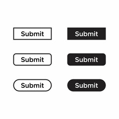 Submit Button Icon Vector Set Collection