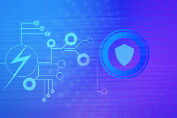 2d illustration shield security futuristic background
