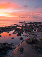Fototapeta na wymiar Beautiful Seaside Sunrise Portrait Orientation