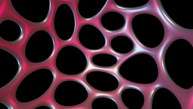 Nanocapsule , nanocarriers . Nanoparticle sphere with evenly distributed assymetrical holes.  Inside view. Rotating sphere.  3d animation . Black , white Alpha matte included. 
