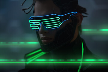 mask and glasses of cyberpunk