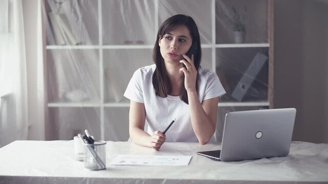 office downsizing employee relocation woman phone