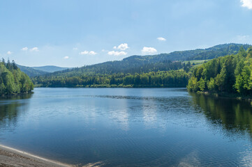 Fototapeta na wymiar Lake Czernianskie at summer time in Wisla, Poland.