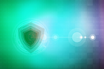 2d illustration shield security futuristic background
