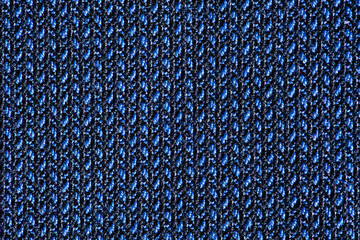 Synthetic fabric, blue and black threads, background structure, close-up macro view