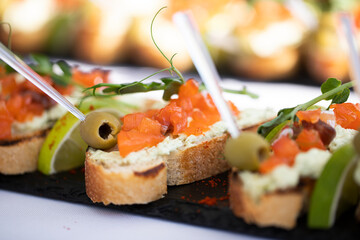 canape with salmon