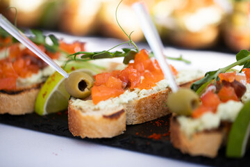canape with salmon