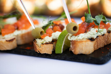 canape with salmon