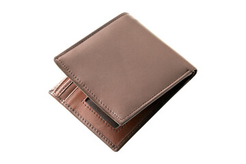 brown leather wallet isolated on white background