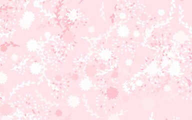 Light Red vector doodle template with flowers, roses.