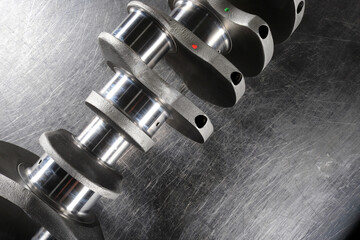 New engine crankshaft. Spare part.