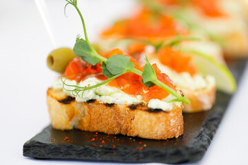canape with salmon