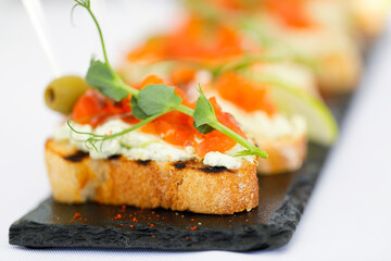 canape with salmon
