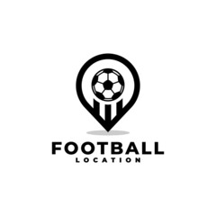 illustration of a pin location symbols with a soccer ball inside, good for any business related to sport specifically soccer.