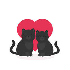These are cute cats in love. 