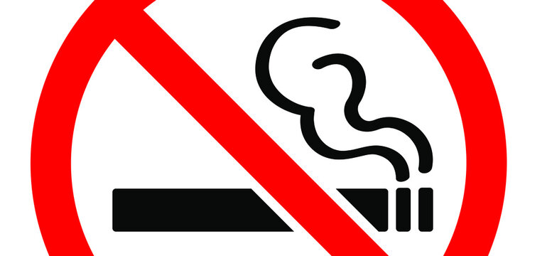 Forbidden no smoking pictogram. Stop, no smoke cigarette tobacco or cigarettes. Smokking signboard. Vector logo. Designated area. No smoking day