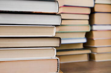 stack of old books