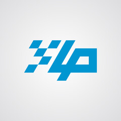 LP Letter Racing vector design illustration